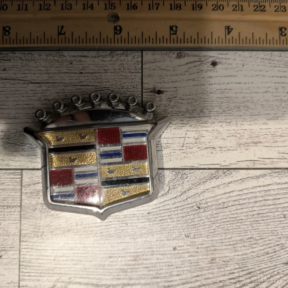 Cadillac Emblem with Red and Gold Accents - Picture 3 of 5